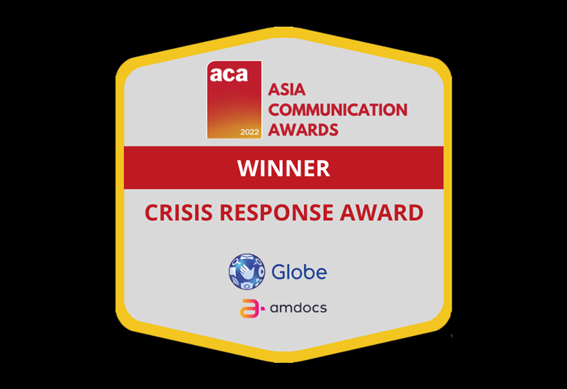 Globe Telecom and Amdocs win Crisis Response award at the Asia Communication Awards