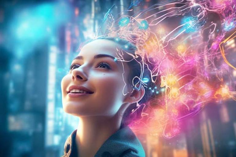 illustrated cyber woman