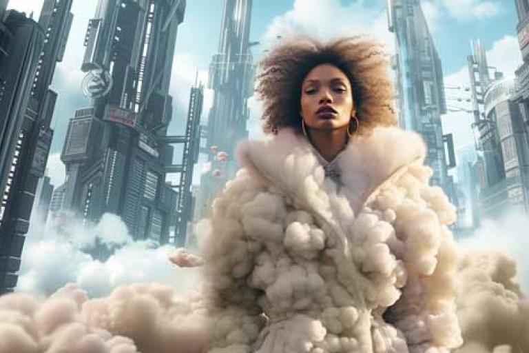 ai man in cloud coat
