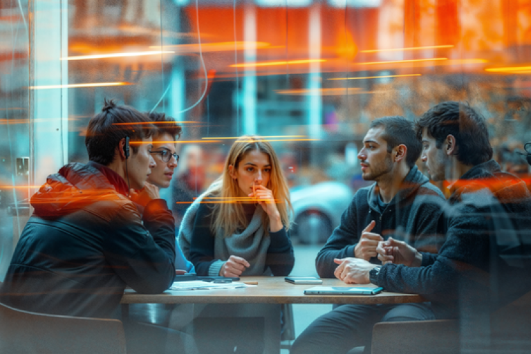 people talking